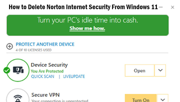 How to Delete Norton Internet Security From Windows 11