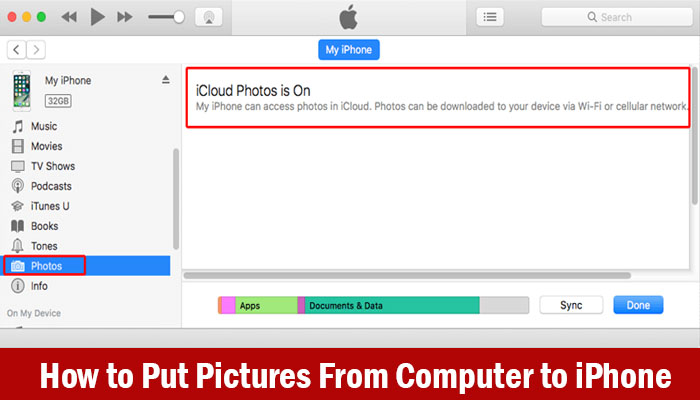 How to Put Pictures From Computer to iPhone